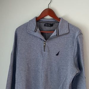 Nautica Light Blue Quarter Zip Sweater Size Small